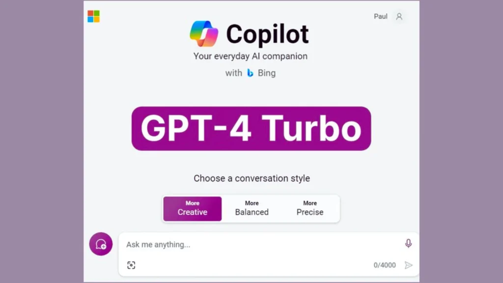 Microsoft Copilot Now Offers GPT-4 Turbo at No Cost